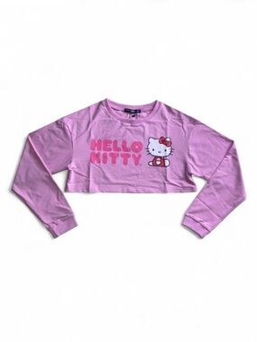 Letter & Cartoon Graphic Crop Sweatshirt